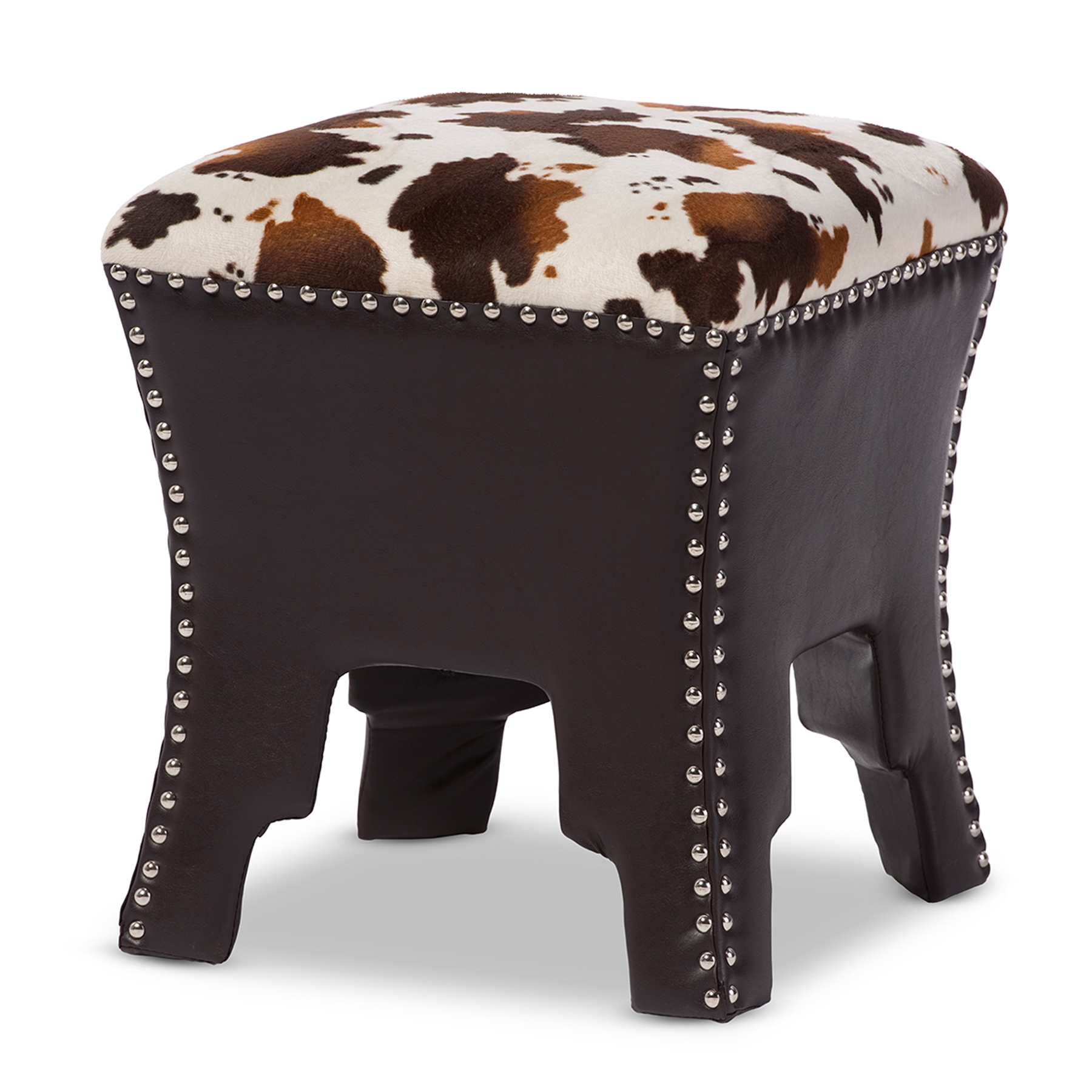 Cow print store vanity stool